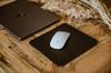 Black Hydrophobic Leather Mouse Pad
