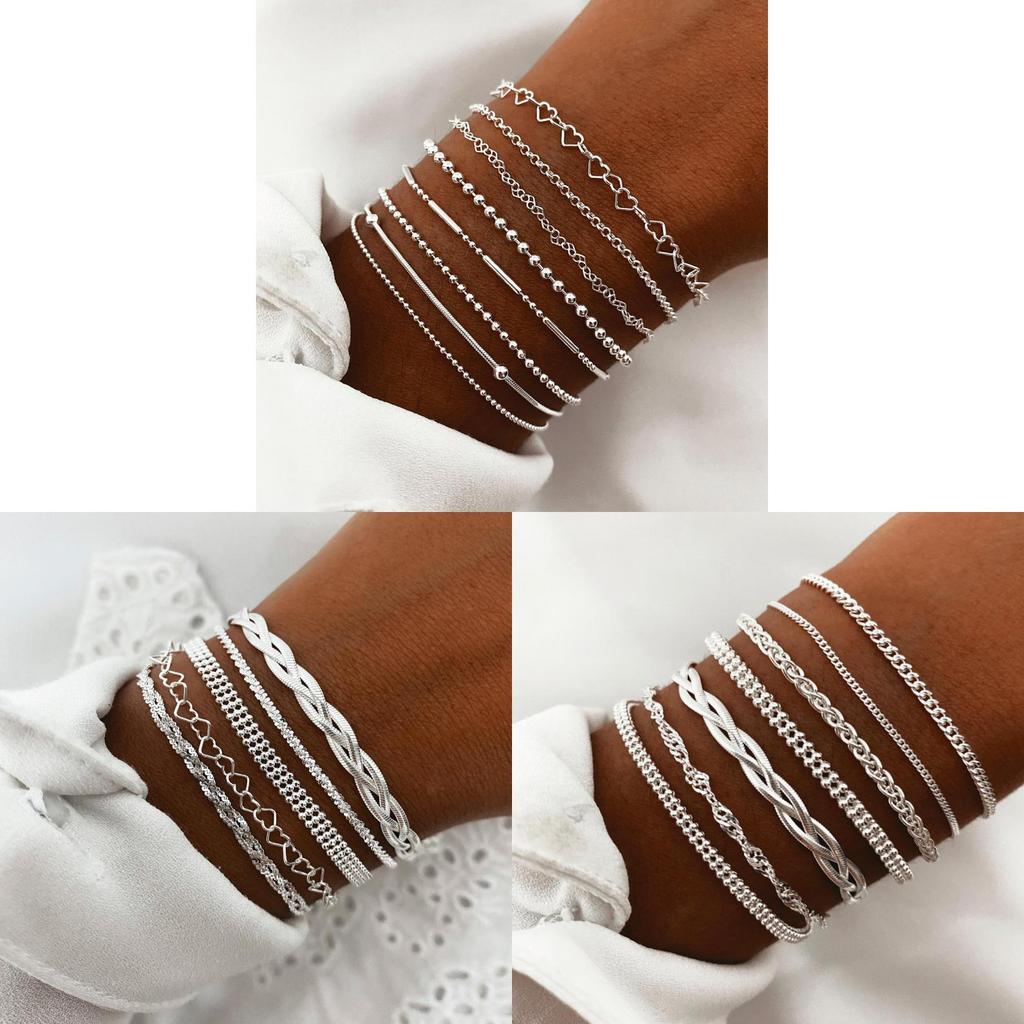 Kreuz Anhänger Vintage Mehrschichtiges Armbänder Set Für Frauen Mit Geometrischem Design Und Geschenkgebrauch