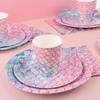 Decoration Supplies Napkin Paper Cup Paper Plate Little Mermaid Party Disposable Tableware Set