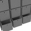 Würfelregal mit 9 Stoffboxen Grau 103 x 30 x 107,5 cm Stoff