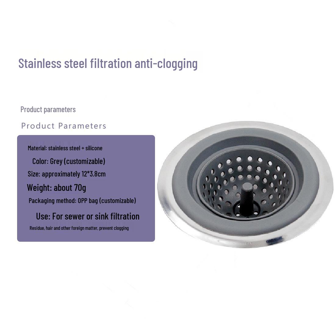 

Прочный силиконовый сливной фильтр: Решение против засоров и запахов для кухонных и ванных раковин