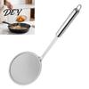 Large Kitchen Frying Spoon Stainless Steel Fine Mesh Skimmer, 100-Mesh Oil Strainer with Skimmer Long Handle, Ladle for Soup Foam Handle