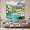 Boho Chic Wall Tapestry With Moon Phase Floral Starry Sky Design Bedroom Yoga Studio Decor