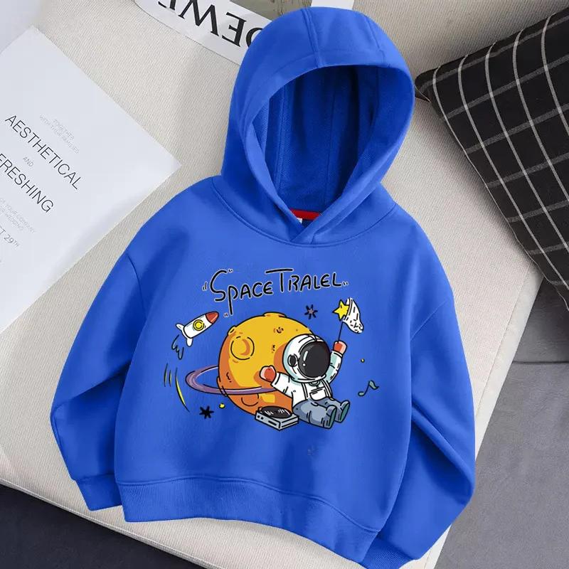 Children's Sweater Astronaut Cartoon Print Hoodie Girl Winter Clothing Long-sleeved Coat Children's Sweatshirt
