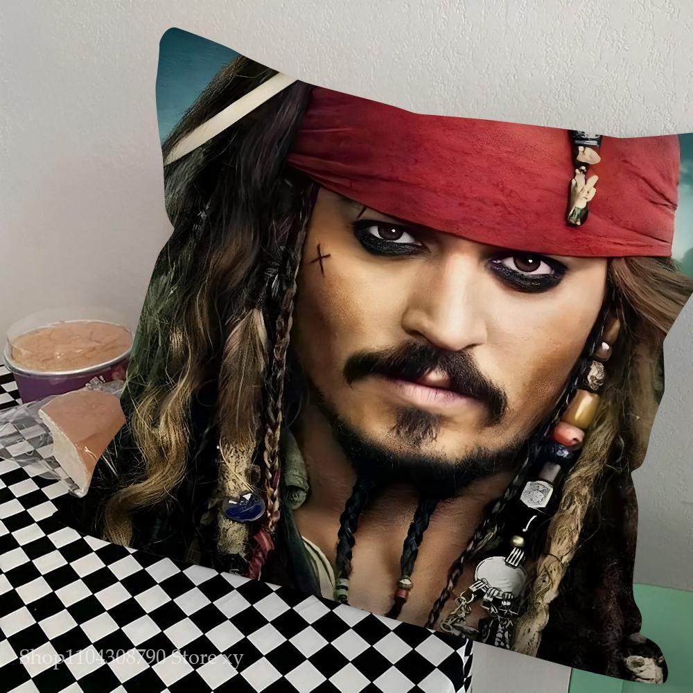 J-Johnny Depp Pillow Case Square Pillow Bedroom Sofa Leisure Comfort Cushion Car Living Room Home Decoration