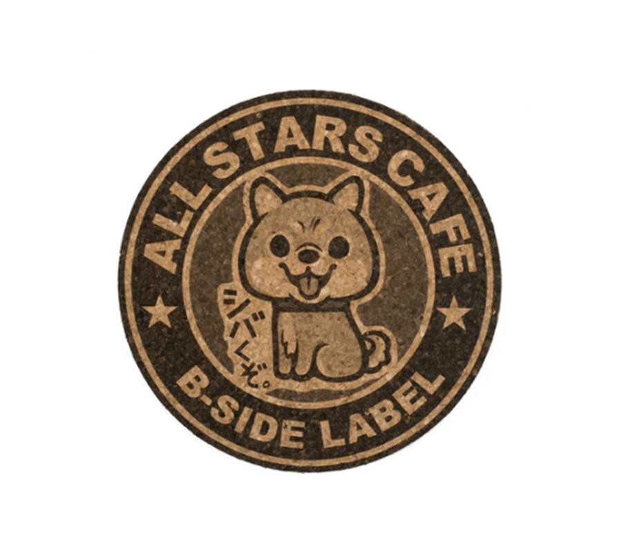 B - SIDE LABEL I'll Beat You Up & Smiling Shiba Inu Coaster Japan NEW