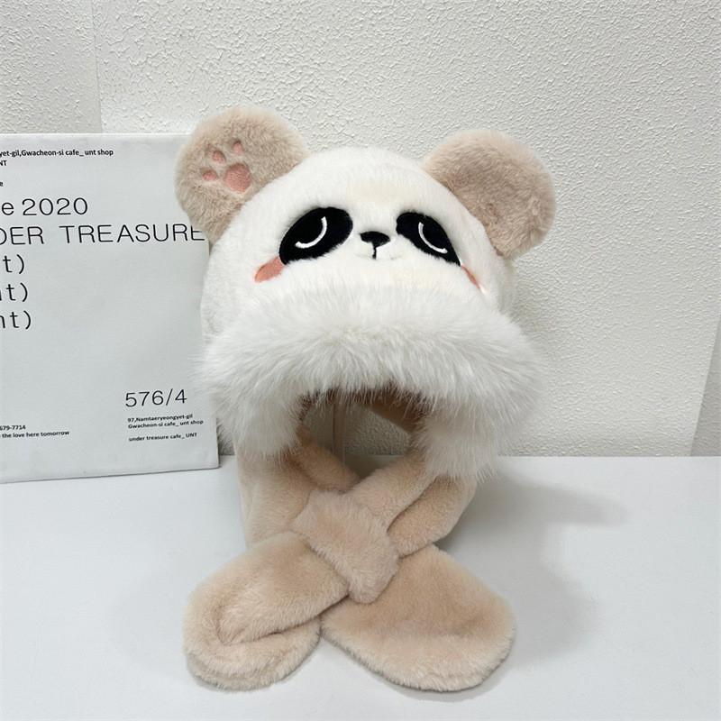 

Детская шапка-шарф «Панда» все в одном зимняя милая очень милая плюшевая панда шарф детские наушники шапка 50-54cm хаки