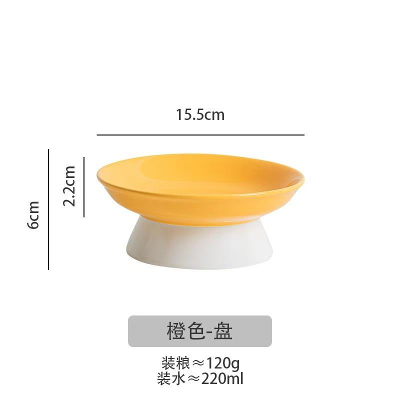 

Pet Ceramic Cat Bowl Cervical Vertebrae Protective Cat Food Water Bowl, Oblique Mouth Dish Pet Supplies
