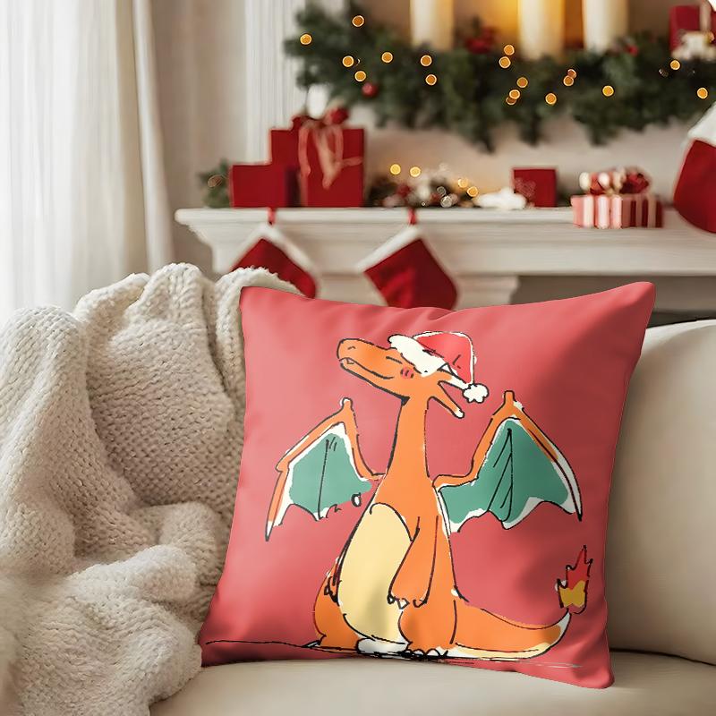 Pikachu Wears a Hat and Cute Christmas Pillow Case To Enhance the Sense of Home Atmosphere