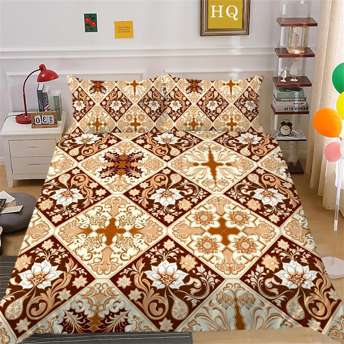 

3D комплект постельного белья с цветком пейсли в индийском стиле, пододеяльник, 2/3 предмета, Великобритания/США/Австралия/ЕС/DE, полный размер, моющийся, мягкий, быстросохнущий, украшение для дома Baby 100x135cm