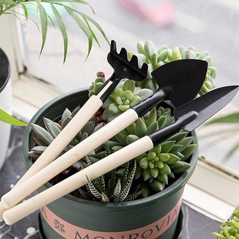 Garden Tool Set  Metal Mini Spade Rake Small Potting Planting Hand Tools for Flowers Herbs
