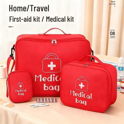 Portable Large-Capacity Medical Kit: 3-Piece Fabric Set for Home and Travel Drug Storage