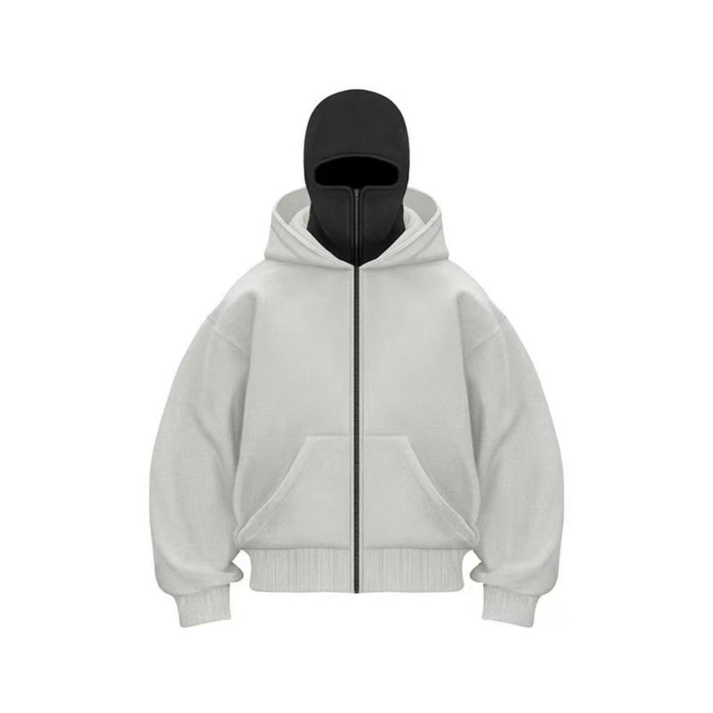 Design Unico per la Stagione Primavera e Autunno, Felpa con Cappuccio e Zip a Doppio Strato, Stile Streetwear Largo per Uomo e Donna, Stile Coppia
