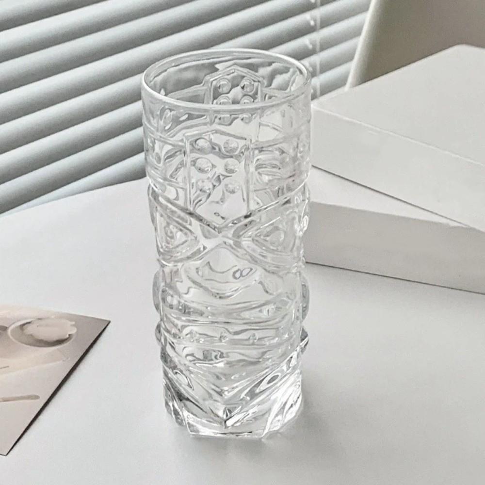 Vintage Mask Glass Cup Transparent Whiskey Cup Creative Juice Cup Bar