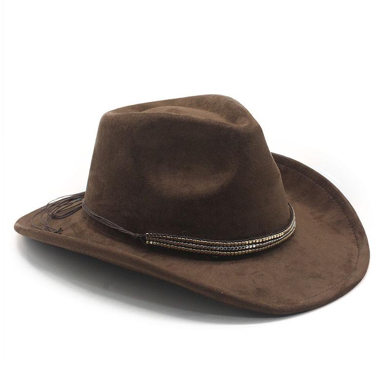Suede High-End Top Hat, Retro Cowboy Hat For Men And Women, Western Tibetan Famous Cow Head Felt Hat