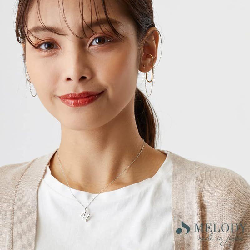 Used [MELODY] Necklace Initial K18 Gold Metal Hypoallergenic Letter Trend Small Simple A E H K M N R S Y OPIN-14 (M-Silver Color) 0