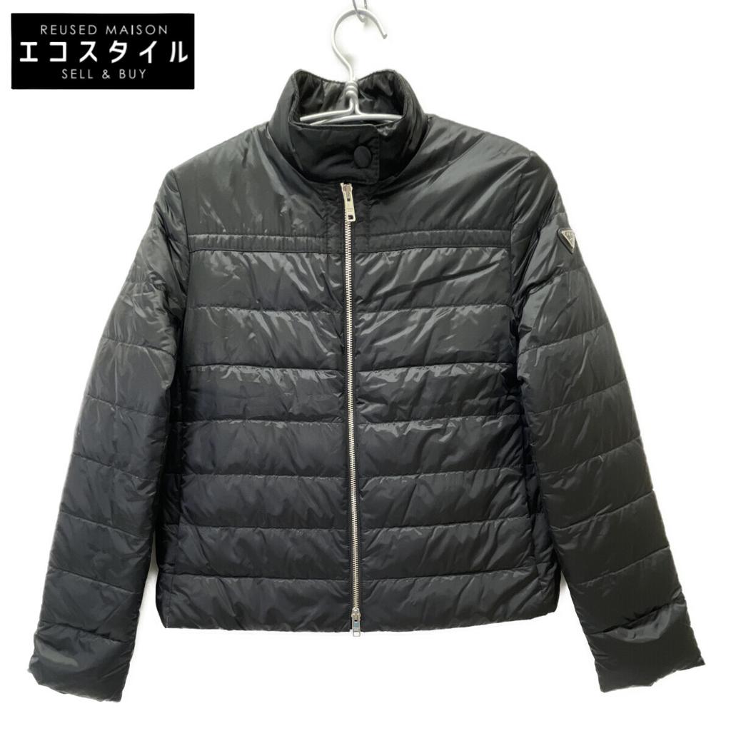 Prada 29B830 Black Triangle Plate Stand Collar Down Jacket Jacket 38 blackUsed