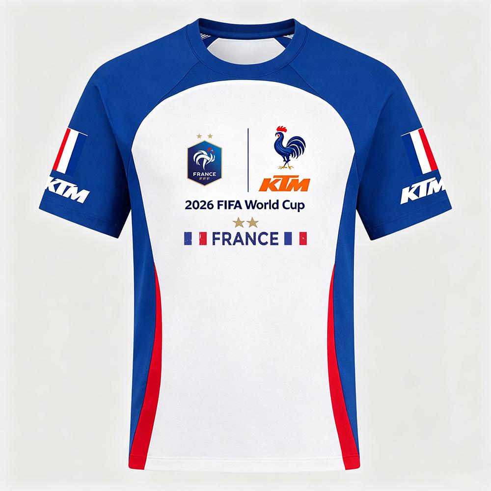KTM France 2026 World Cup Football Jersey KTM Co-branded T-shirt for Men XS