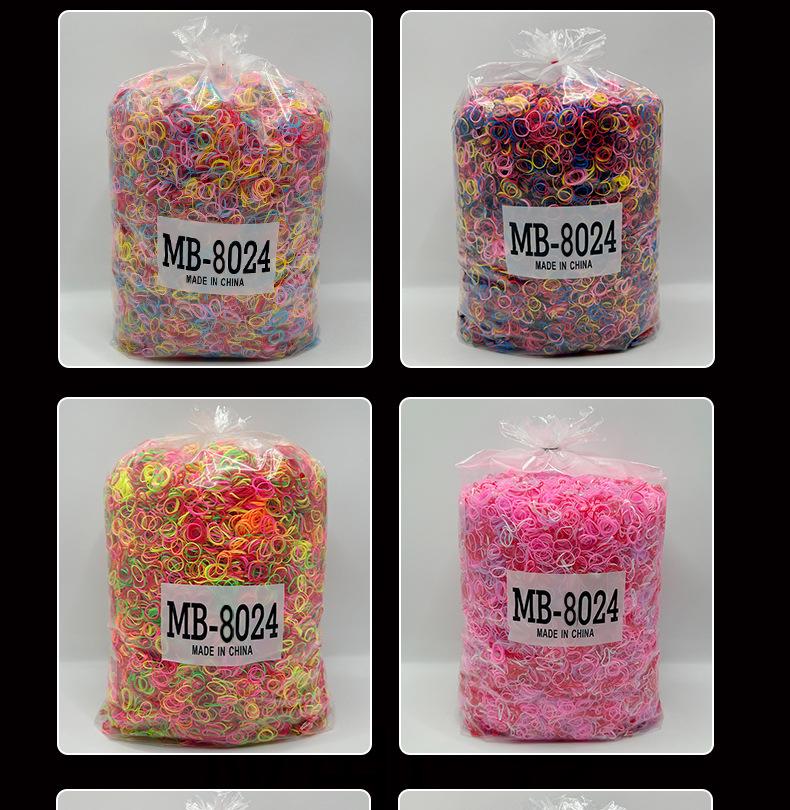 8024 Colorful Children's Hair Ties – Small High-Elastic Rubber Bands, One Pound Pack