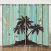 Curtains Summer Coconut Tree Decorative Sunshade 3D Digital Printing Blackout Curtain No Punching Bedroom