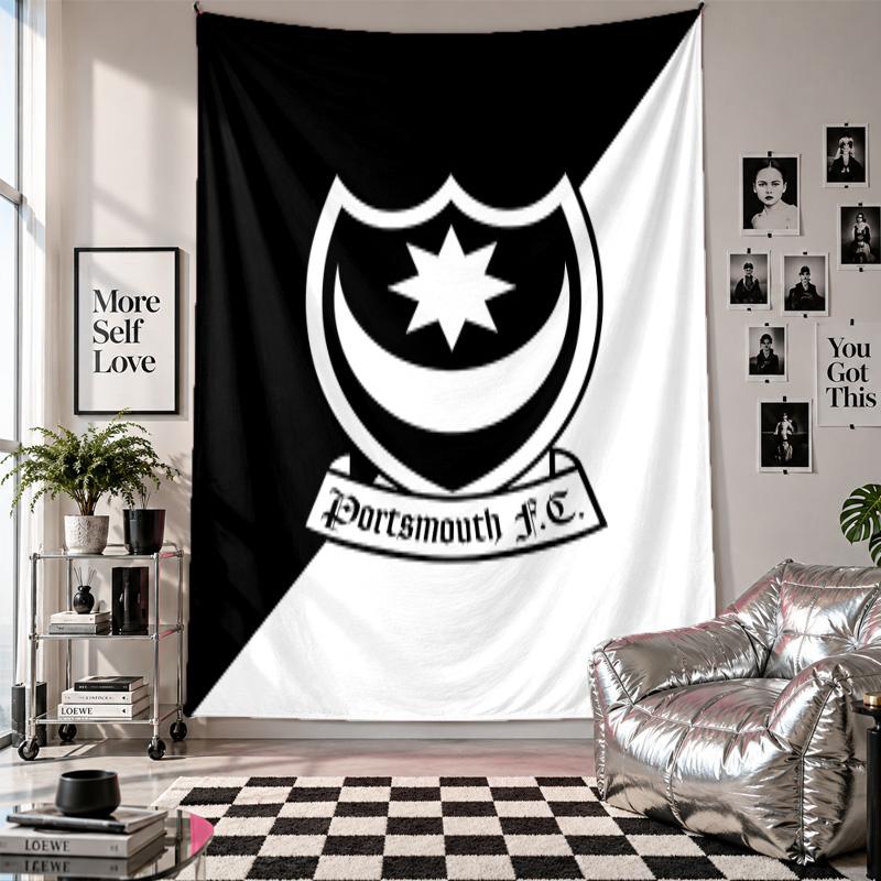 Portsmouth FC Wall Tapestry Home Decor Wall Hanging Cloth for Bedroom Living Room Background