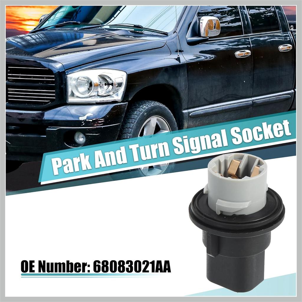 68083021AA Park and Turn Signal Socket Light Bulb Lamp Base for Dodge for Ram 1500 2009 2010 for Ram 1500 2500 3500 2011 2012 Replacement Car Parts