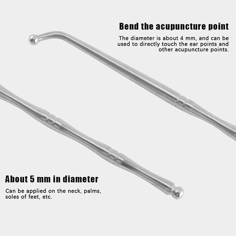 Doppelkopf Edelstahl Manuelle Akupunkturstift Triggerpunkt-Massagegerät Tiefengewebe-Massagegerät für Körpermeridian Schmerzlinderung