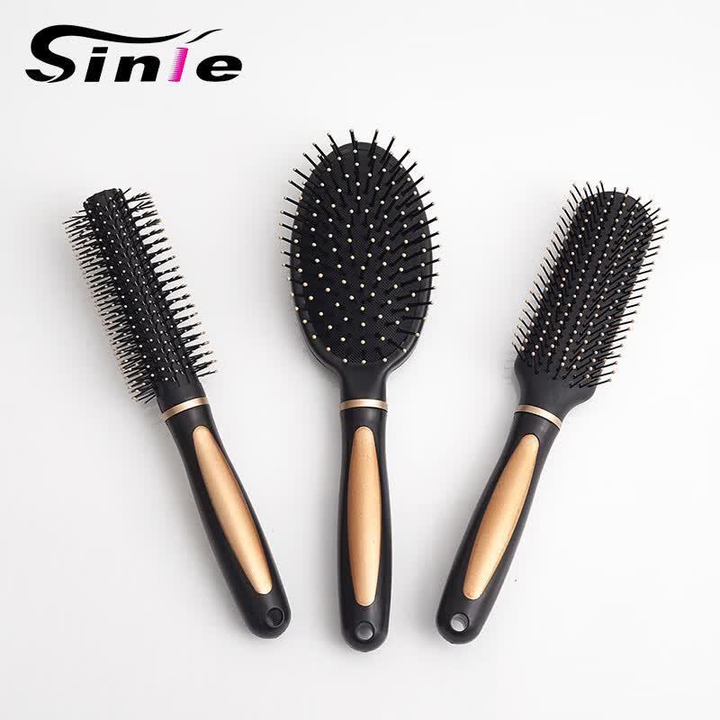 Sinle Elegant Gold Black Hairbrush Set