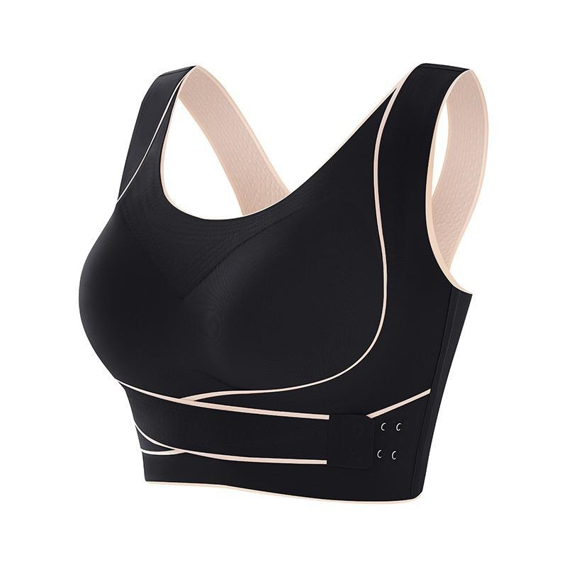 Sports bra underwear women's shock-proof and anti-sagging upper support large breasts show small gathering seamless back vest bra thin
