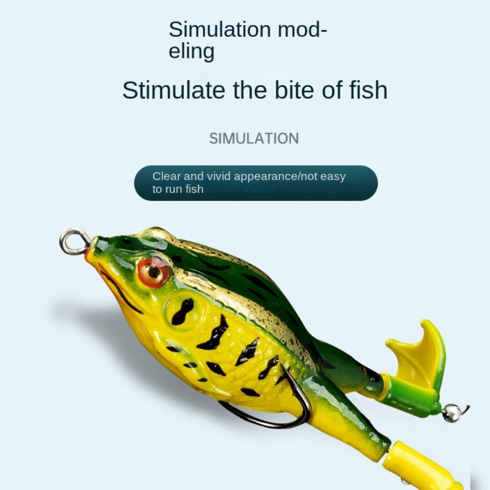 Soft Treble Hook Soft Fishing Lures Spinner Sinking Artificial Bass Bait Rubber Frog Lure  Fishing