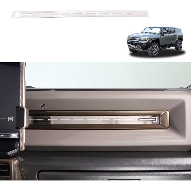 for Hummer EV Accessories Center Control Panel Dashboard Strips Trim,Center Console Molding Panel Cover Dashboard Central Control Strip Decoration серебряный
