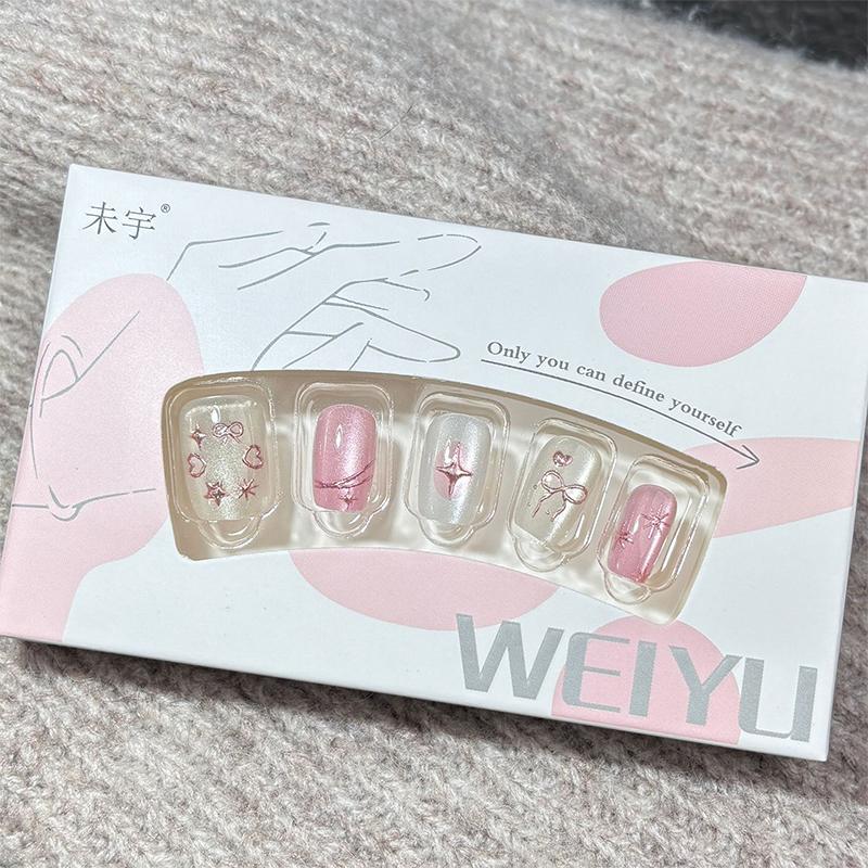 10/30Pcs Oval Fake Nails Art Dyeing Gilding Fake Nails Full Cover Wearable Starlight Design Press On Nails Tips Glitter Aurora