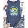 2026 Trendy Here Comes The Sun Vintage Sun Print Women Sleeveless Vest High Quality Casual Summer Tank Top