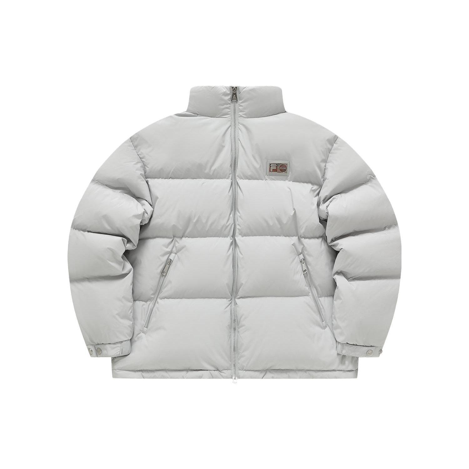 

FILA X Beams Collaboration Solid Color Zipper Stand Collar Down Jacket Men Outerwear Misty-Gray T11M349904F-GY XL