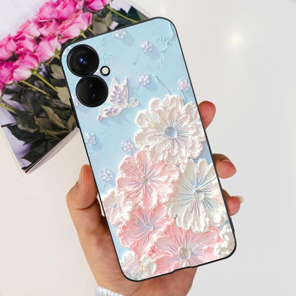 For Tecno Spark 9 Pro KH7 KH7n Cute Cartoon Phone Case For Tecno Spark 9Pro Black Silicone Soft TPU Cases