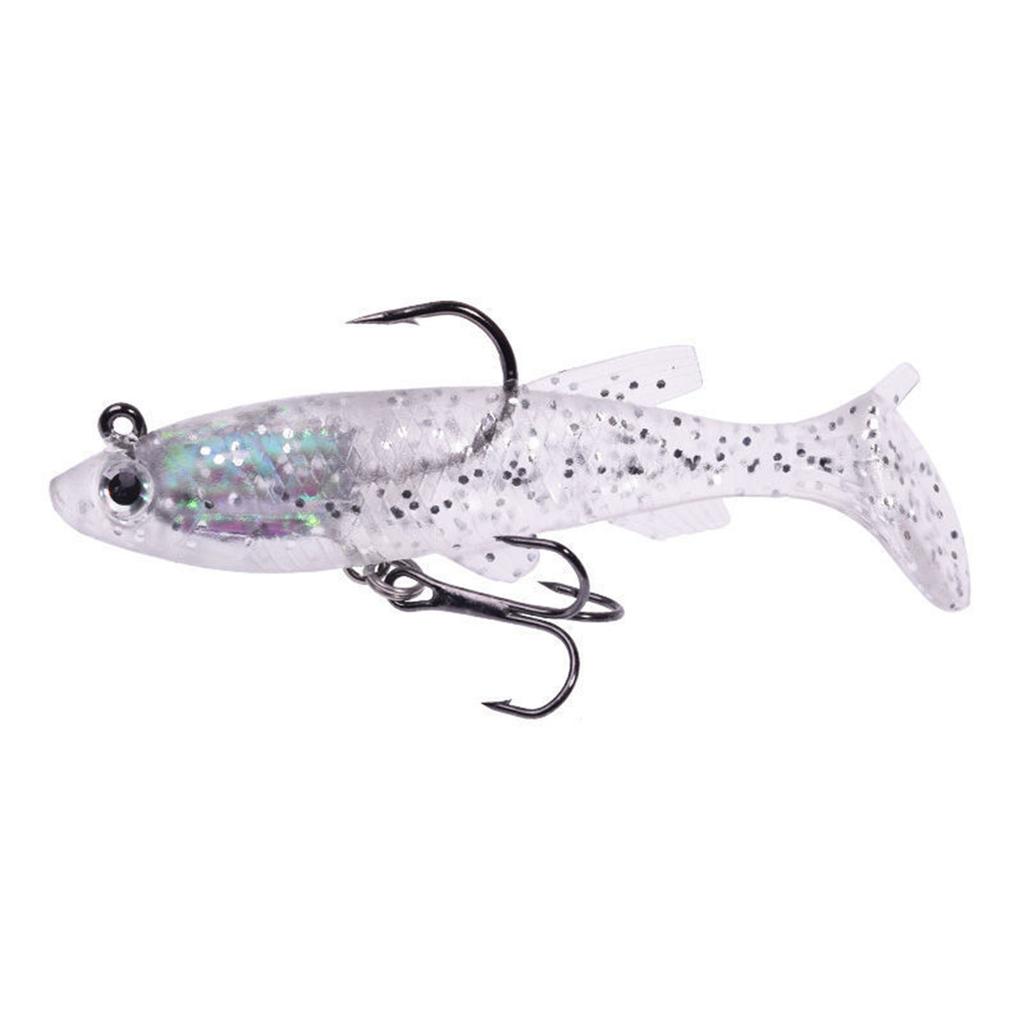 5pcs Fishing Lure,7.5cm Soft Bait Head Sea Fish Lures Fishing Tackle Sharp-Treble Hooks,Artificial Worm Bait Fish Accessories