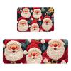 Christmas Kitchen Anti-slip Mat Carpet Flannel Doormat Two-piece Set