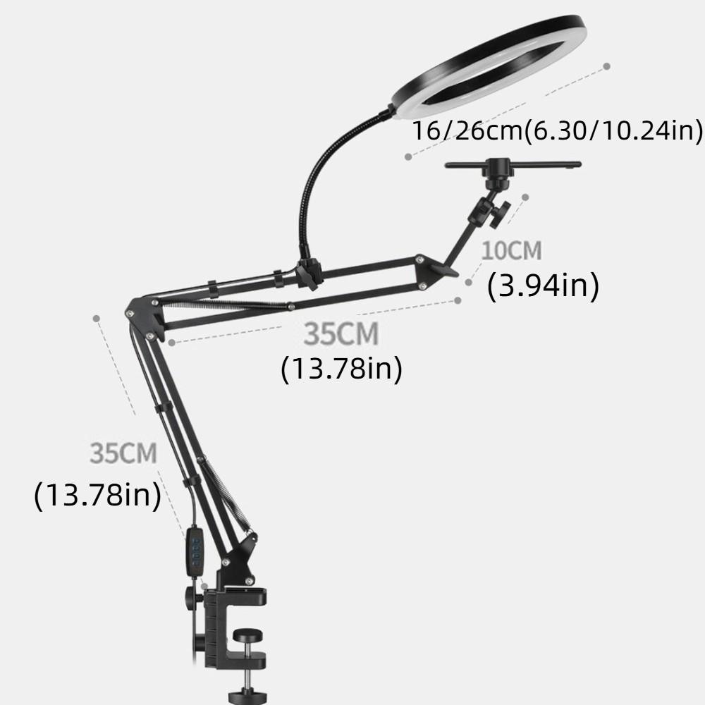 With Fill Light Telescopic Phone Stand Stable Clamp Type Phone Holder  Phone Accessories