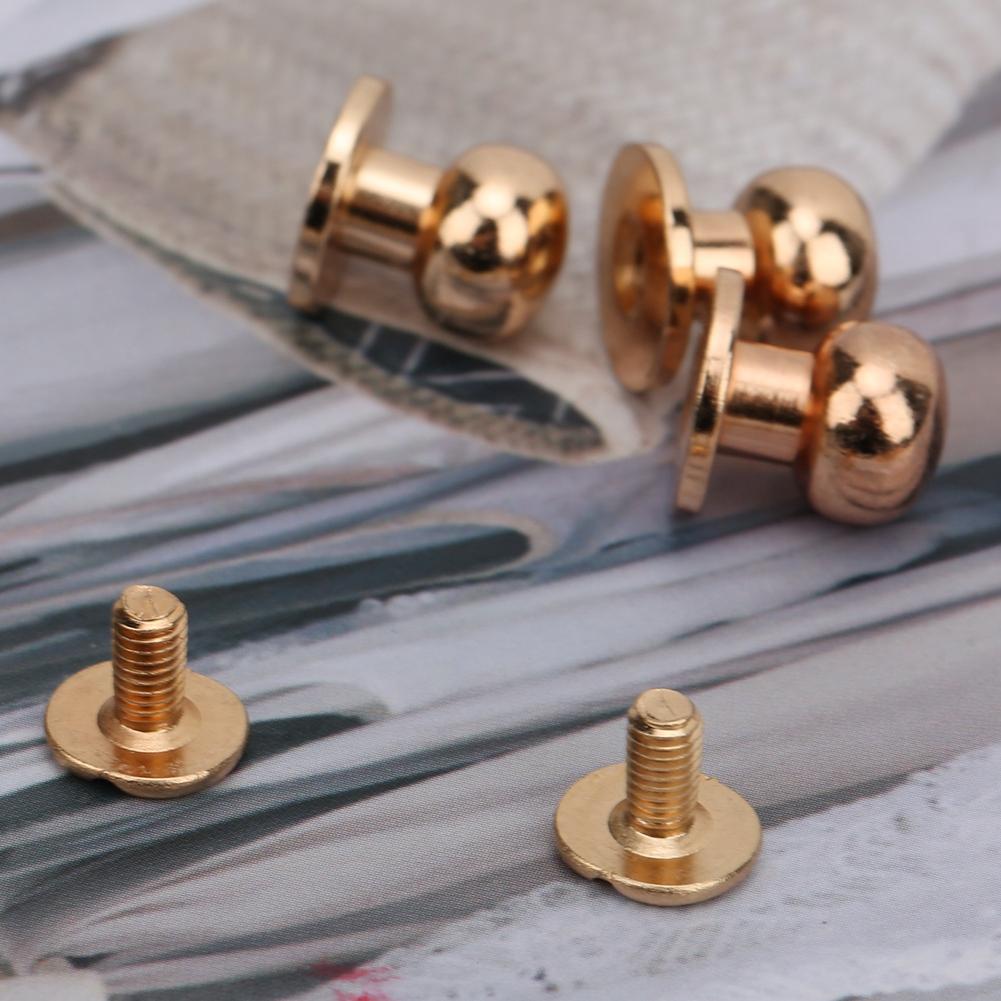 20 Sets Copper Round Head Stud Spot Screwback   Leather Craft Rivets 10 X 8mm