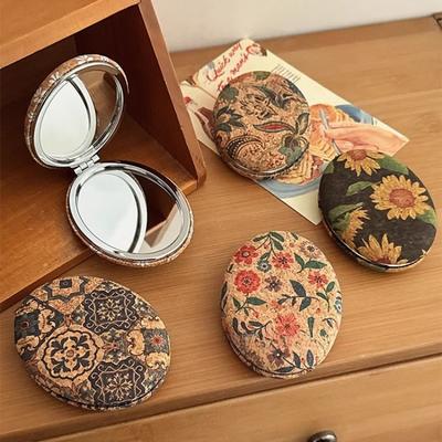 Mirrors Vintage Folding Circle Makeup Round Mirrors Magnifying Portable Espejo Redondo Home Decoration Accessories