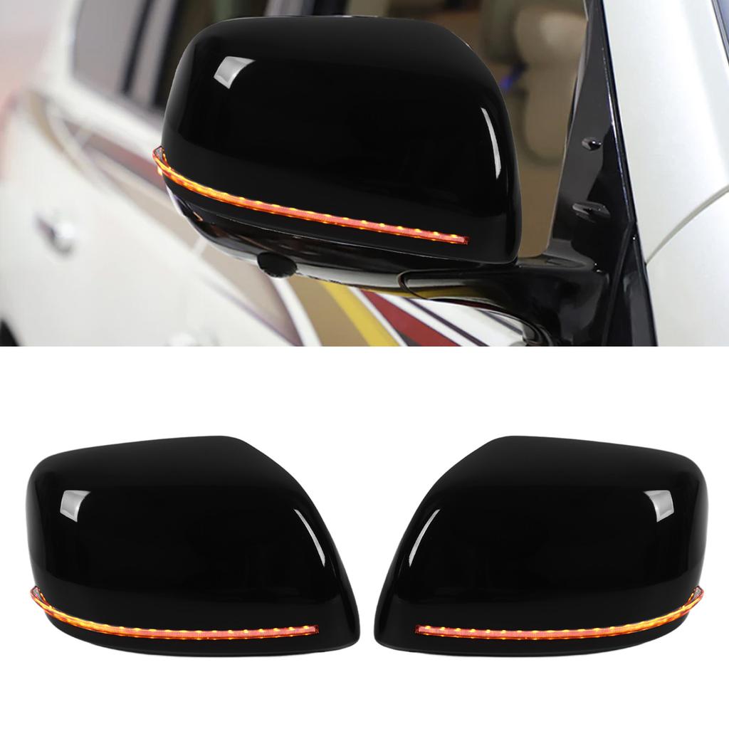 2PCS Car Rrview Mirror Cover with LED Turn Signal Light Replacement for   200 LC200 FJ200 20162019