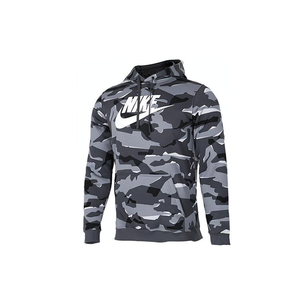 Nike Sportswear Club Fleece Camo Pullover Hoodie Grey AR2868-065 M