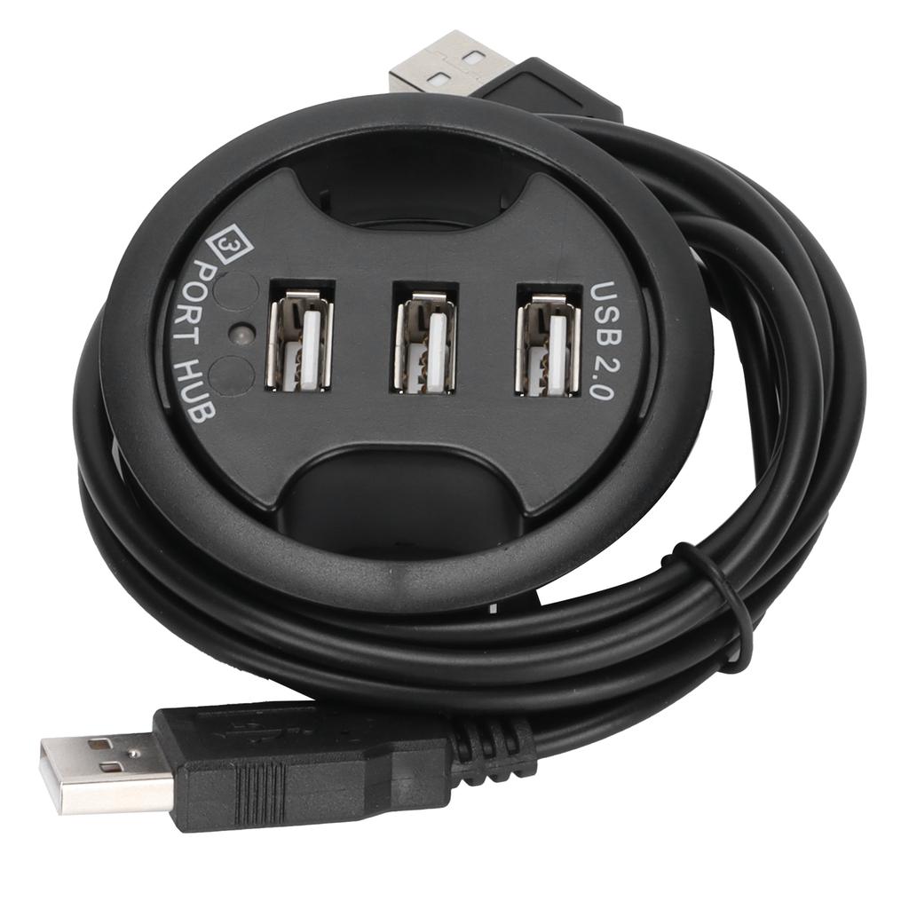 JK38h USB2.0 HUB AllInOne 3 porter Skrivebord Rund form Ingen ekstern strømforsyning Dokkingstasjon