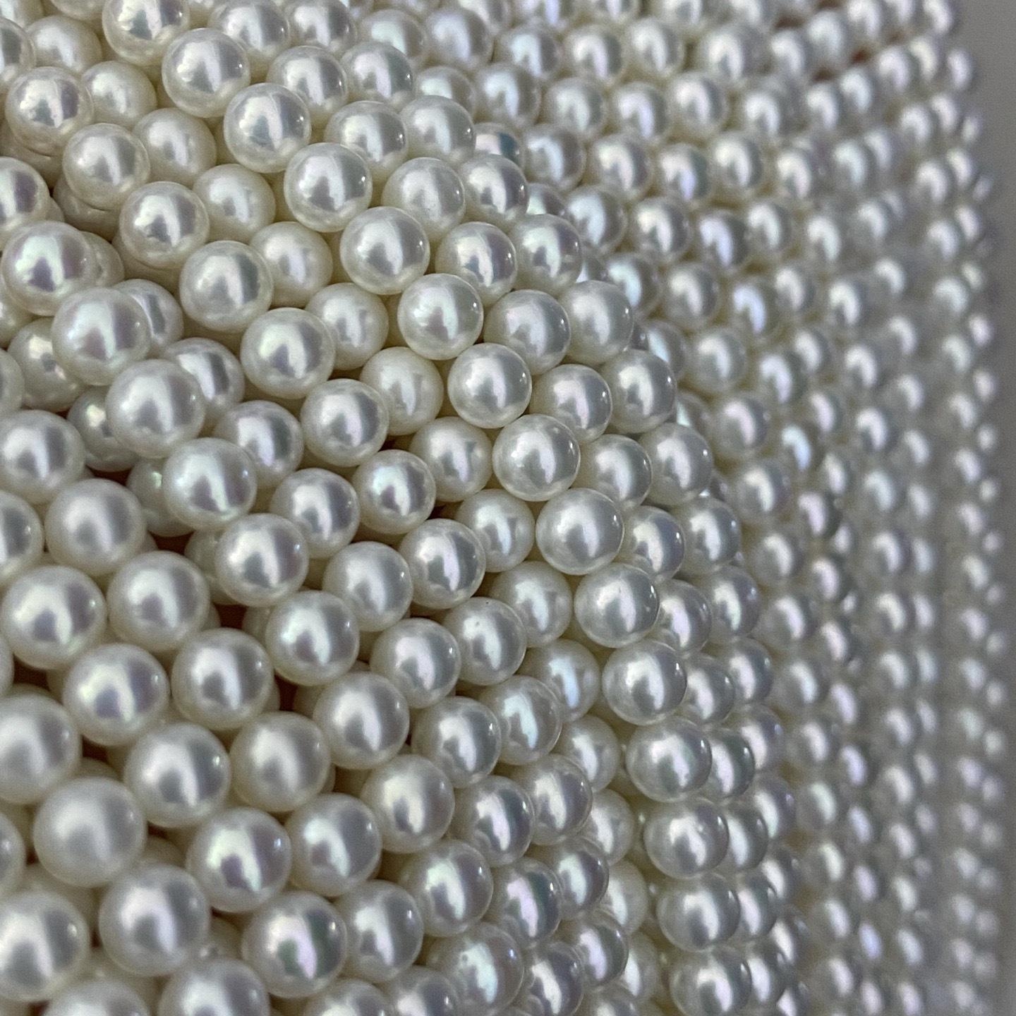 Натуральный пресноводный жемчуг 4-5 мм, полуфабрикат ожерелья - Холодный белый, стиль лампочки Semi-finished without clasp