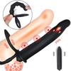 Double Penetration Anal & Butt Plug Set - Multi-Vibe Strap On Dildo for Couples, Adult Sex Toys Men/Women
