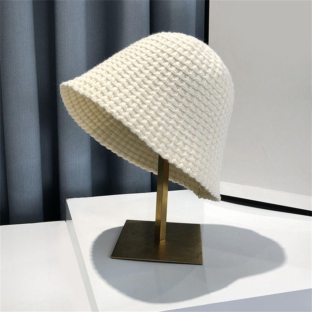 Soft Fisherman Hat Crochet Knitted Beanie Cap Fashion Basin Hat  Autumn Winter