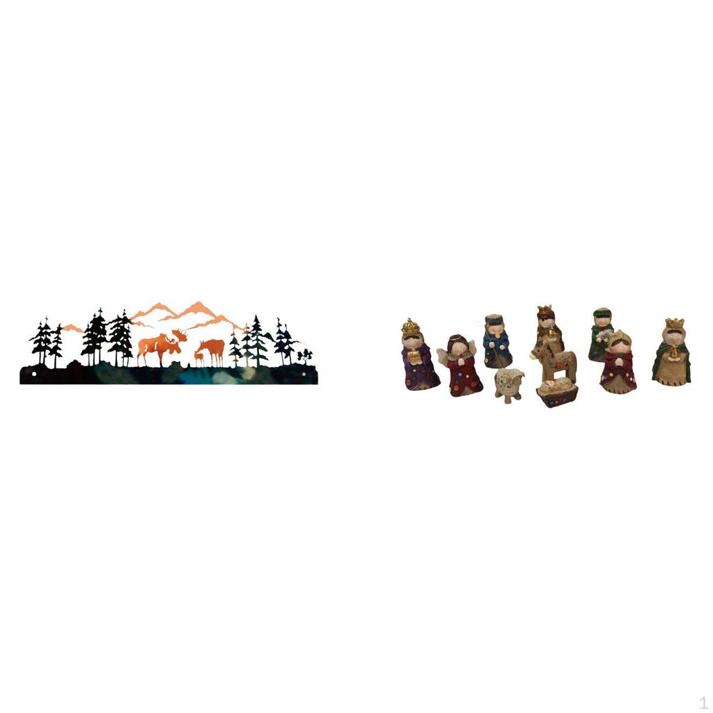Enchanting Deer Nativity Wall Sculpture for Garden Fence And Indoor Unique Christmas Figurines Set