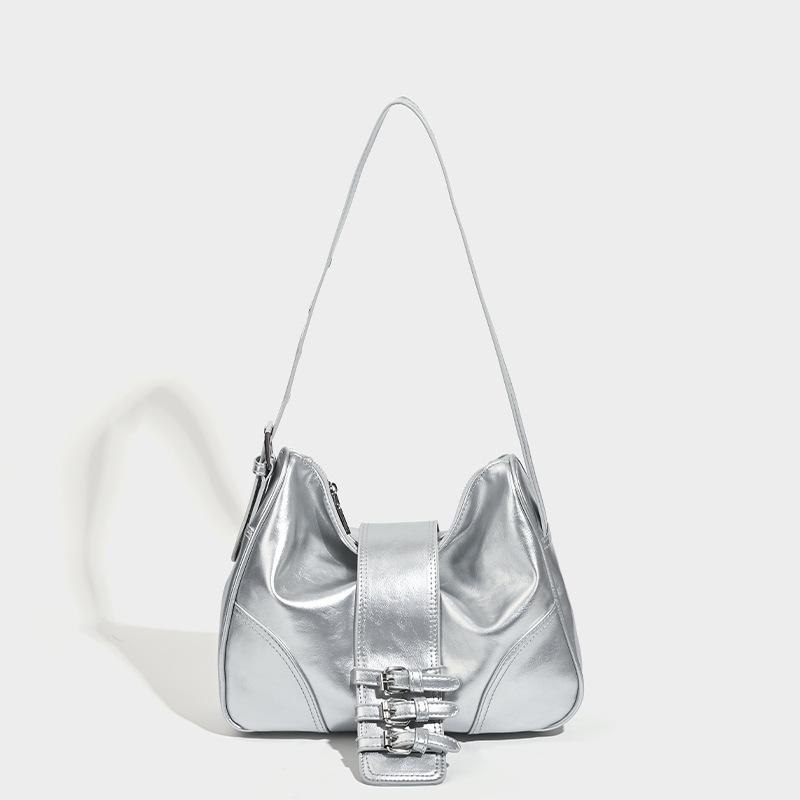 Geantă de umăr din piele moale, cu design de nișă, cu curea, înfrumusețată, geantă de mână la modă