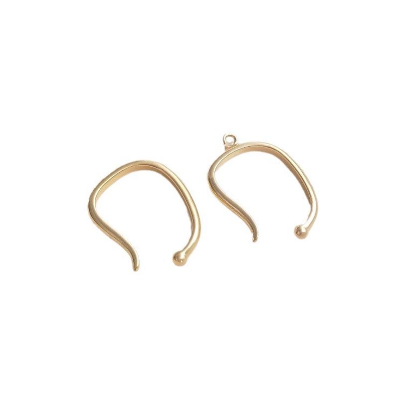 14K Gold Plated Colorfast Painless Handmade DIY Dangle Hoop Earrings with Openable Ear Hooks