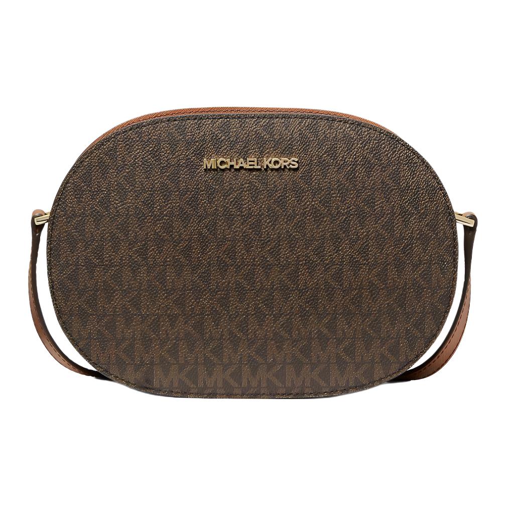 

Michael Kors Jet Set Travel Logo Print Gold Hardware Canvas Crossbody Bag Medium Women bags Brown 35S1GTVC6B-BROWN Basic Set (Bag+Dust Bag)